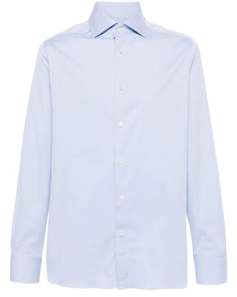 Ermenegildo Zegna Klassisches Twill-Hemd Blau