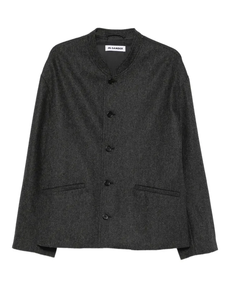 Jil Sander Einreihige Jacke mit Stehkragen - Grau Grau