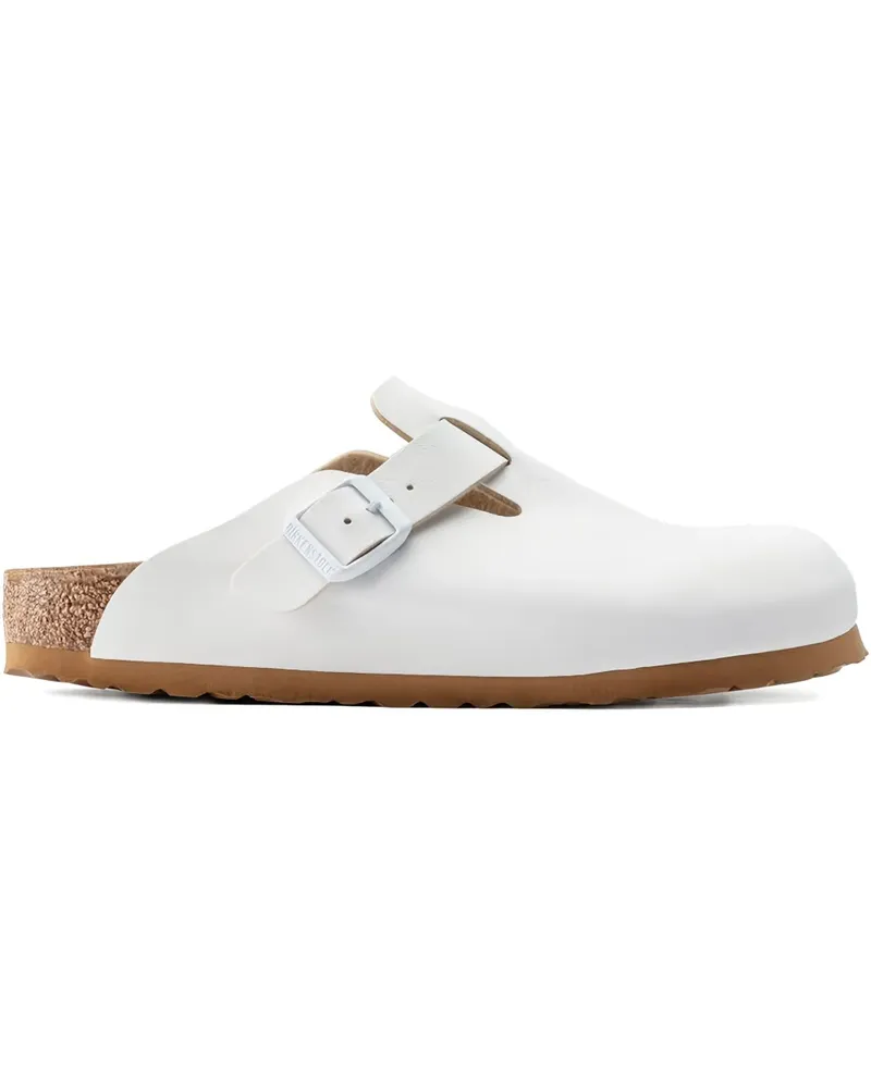 Birkenstock Boston Vegan "White" Mules - Weiß Weiß