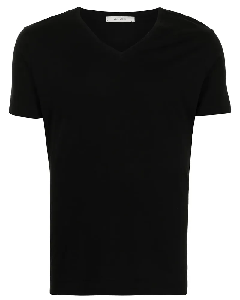 Adam Lippes T-Shirt mit V-Ausschnitt - Schwarz Schwarz