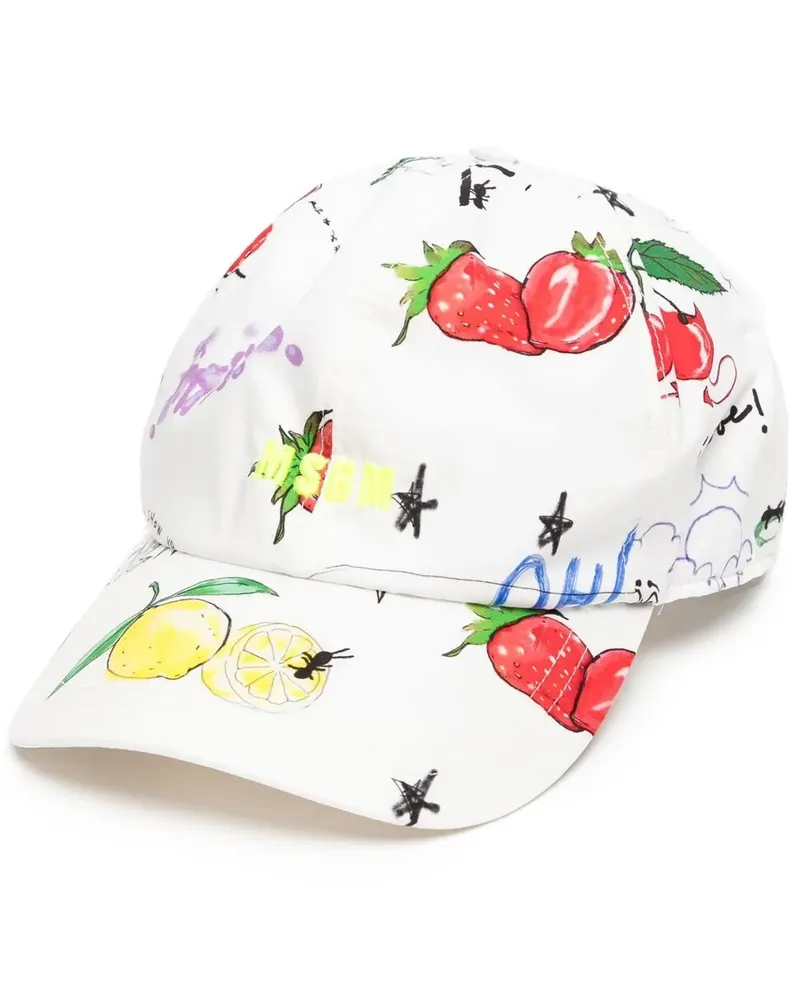 MSGM Baseballkappe mit grafischem Print - Weiß Weiß
