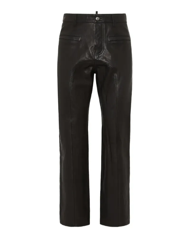 Dsquared2 Twist Lederhose - Schwarz Schwarz