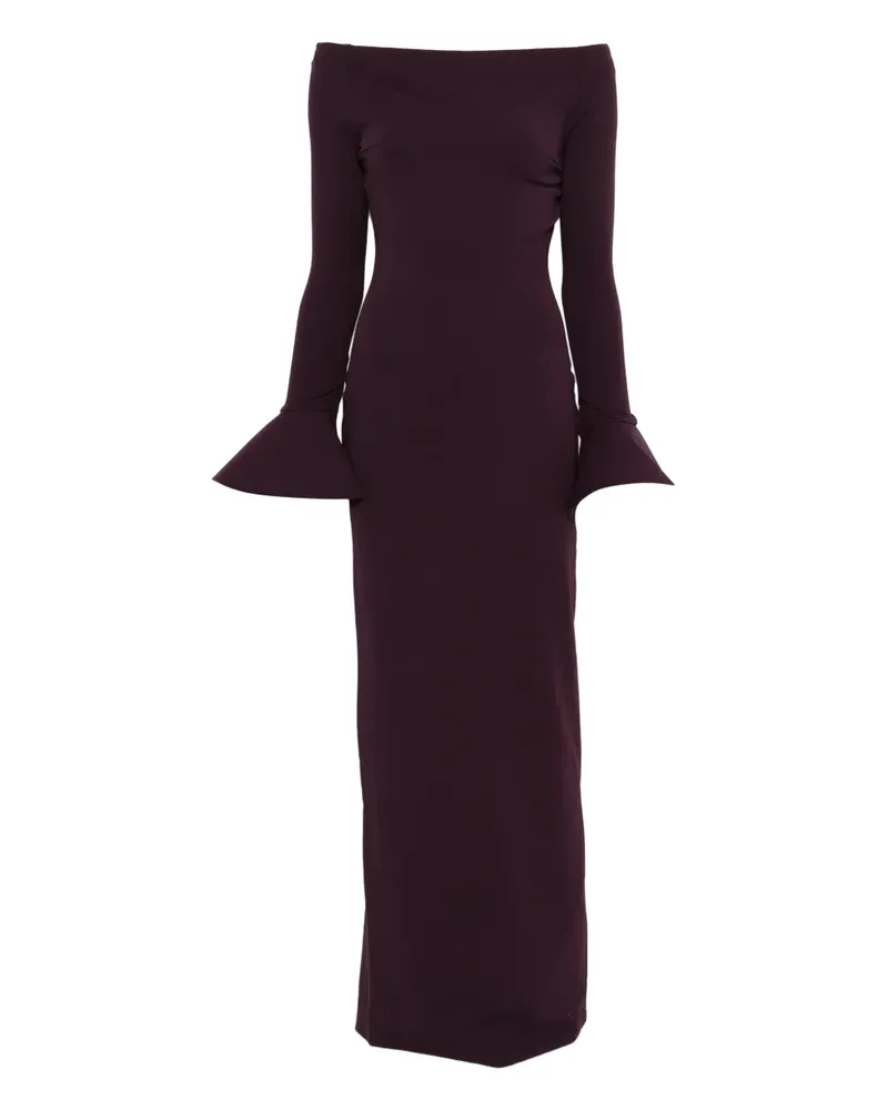 Solace London Anica off-shoulder flared maxi dress - Violett Violett
