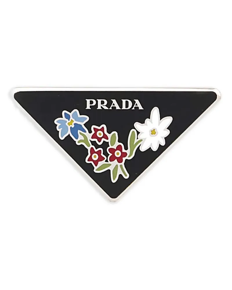 Prada floral triangle brooch - Silber Silber