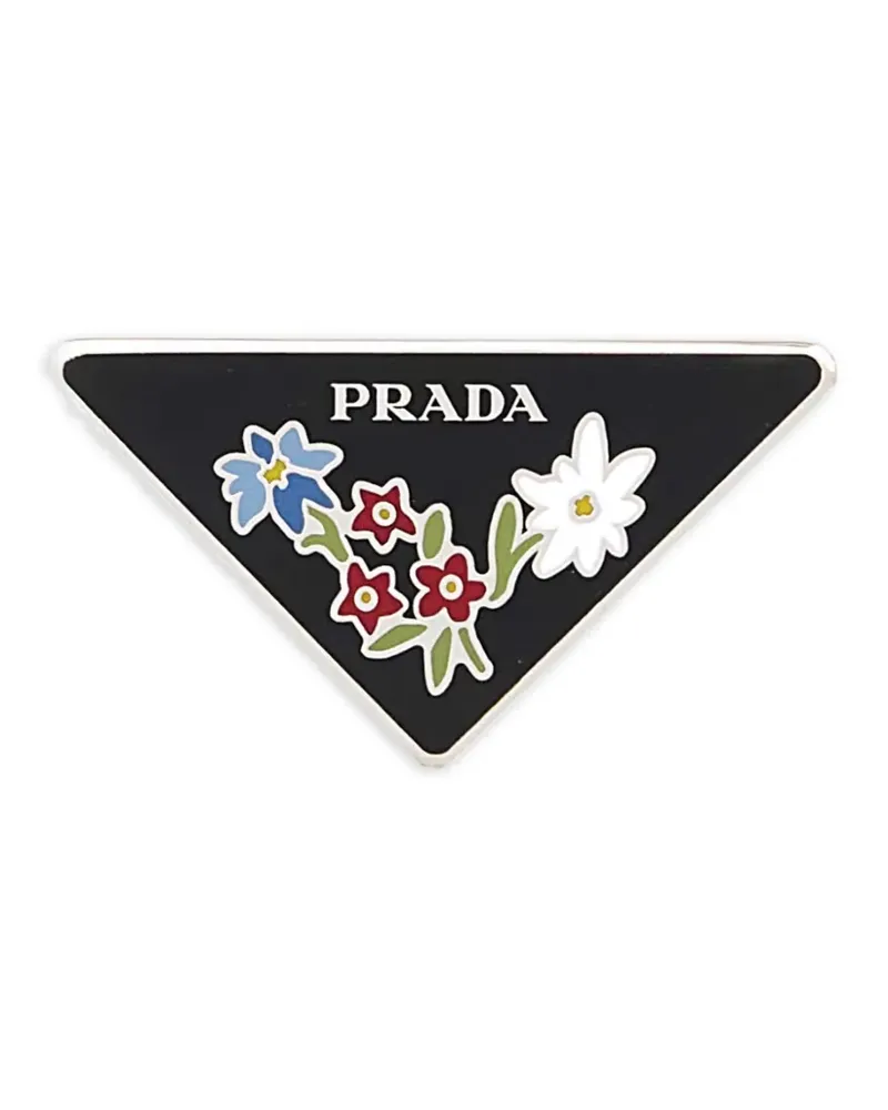 Prada floral triangle brooch - Silber Silber
