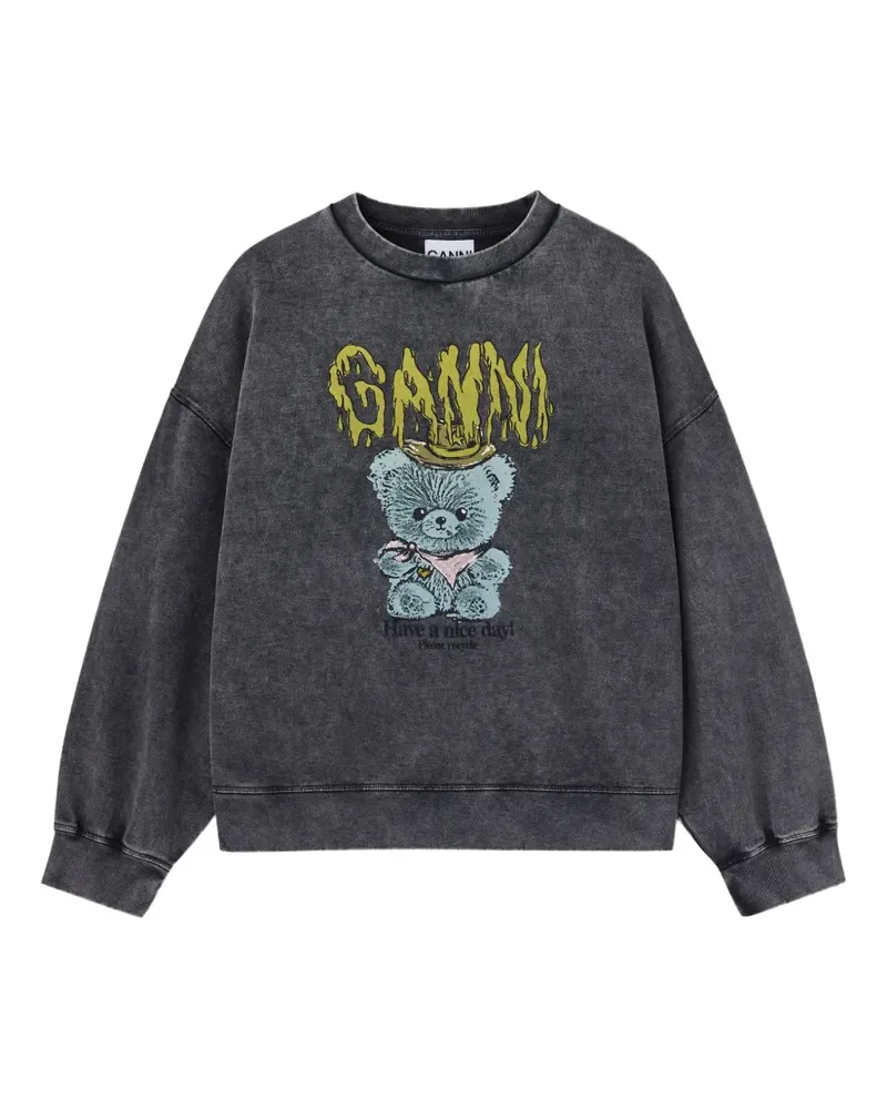Ganni Sweatshirt mit grafischem Print - Grau Grau