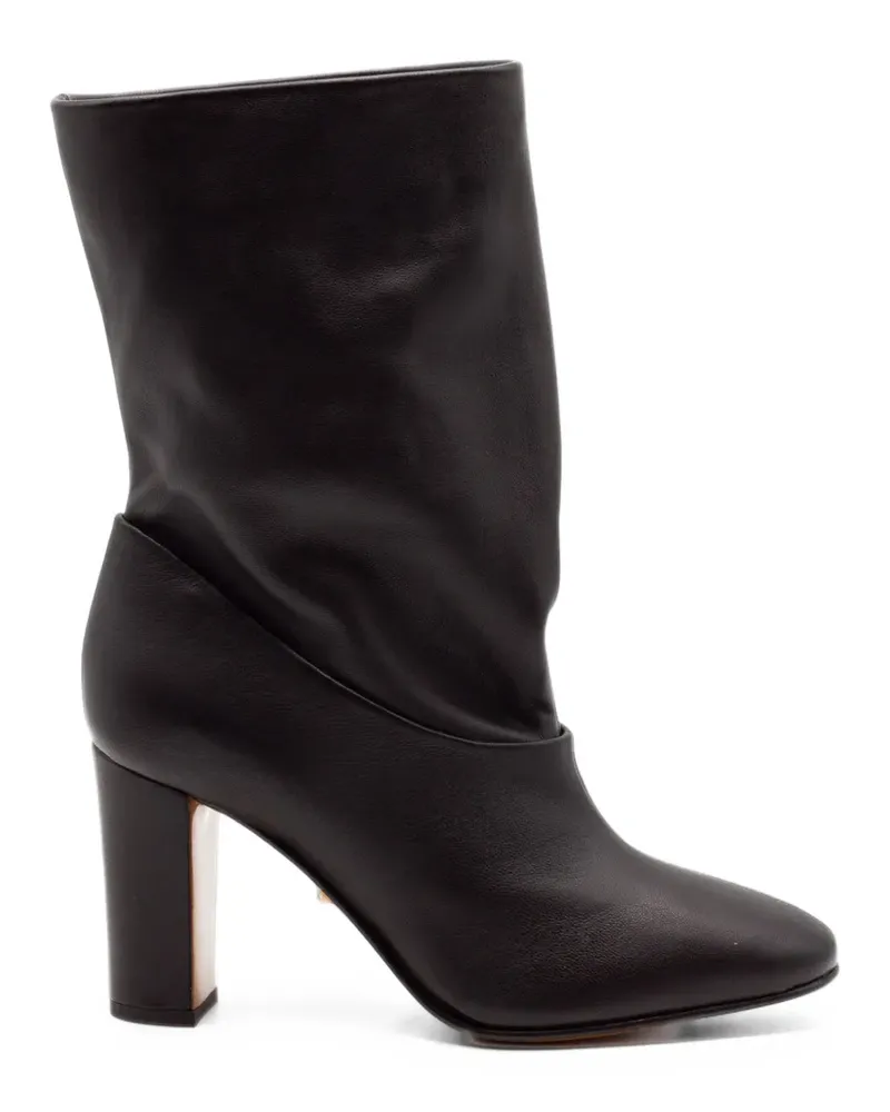 Alberta Ferretti gathered block-heel boots - Schwarz Schwarz