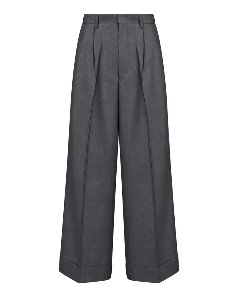 Junya Watanabe Plissierte Hose mit Umschlag - Grau Grau