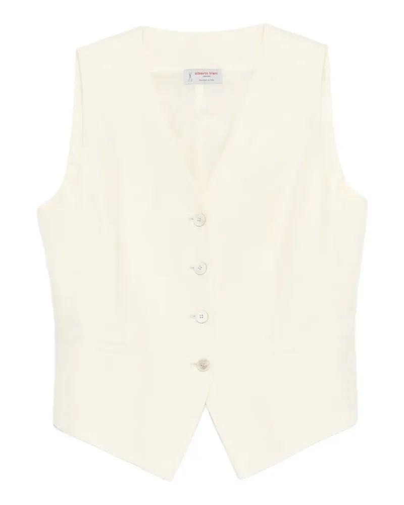 Alberto Biani V-neck button waistcoat - Nude Nude