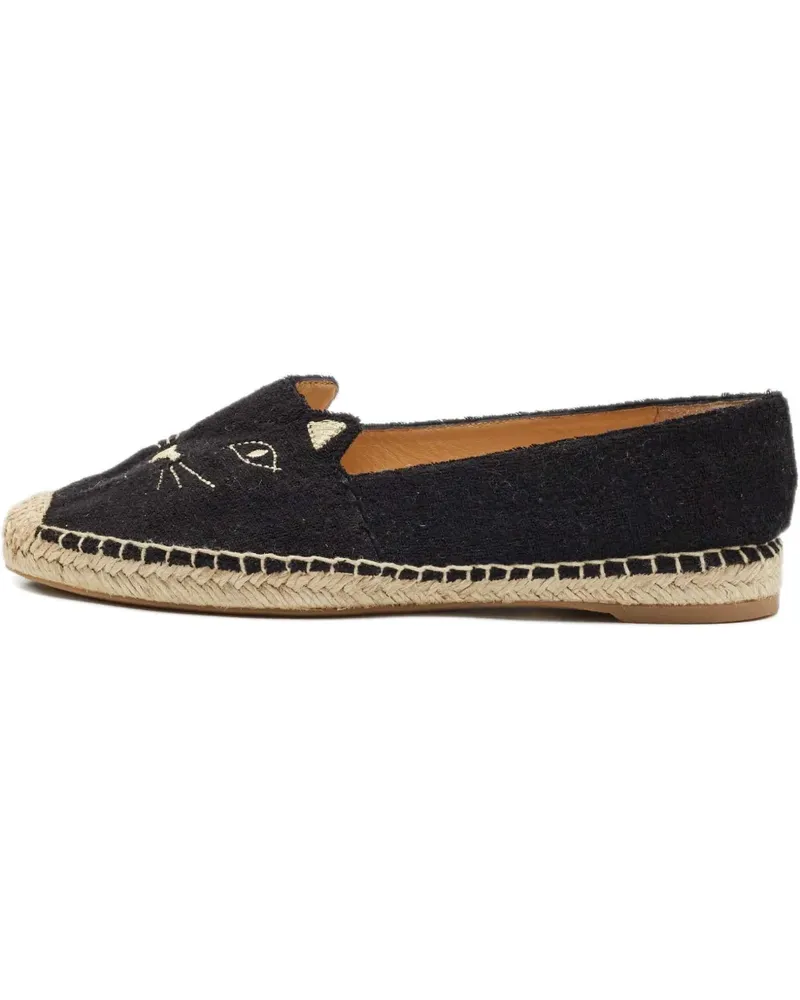 Charlotte Olympia 2024 Kitty Espadrilles mit Stickerei - Schwarz Schwarz