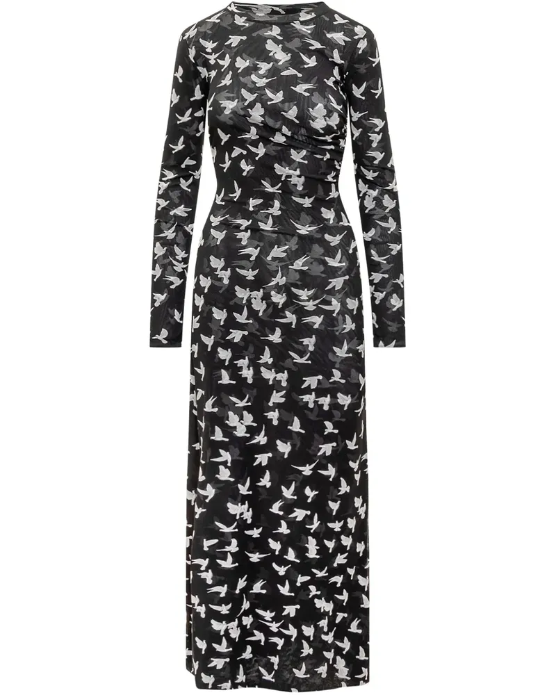 Stella McCartney Midikleid mit grafischem Print - Schwarz Schwarz