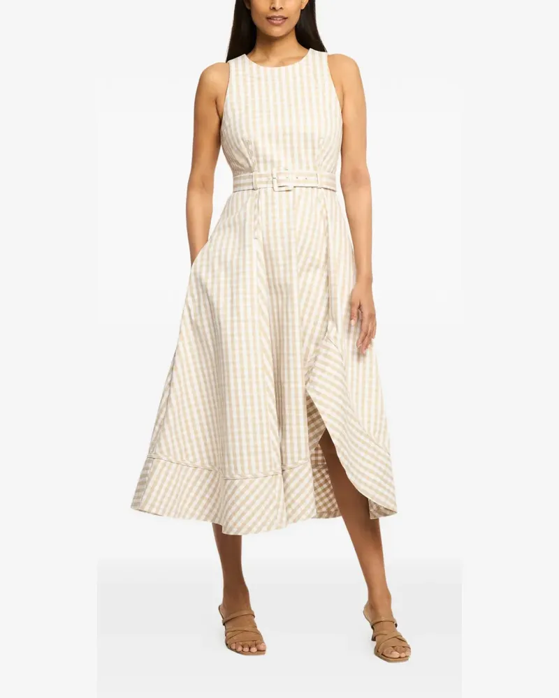 Cinq à Sept Zelda gingham-print dress - Nude Nude