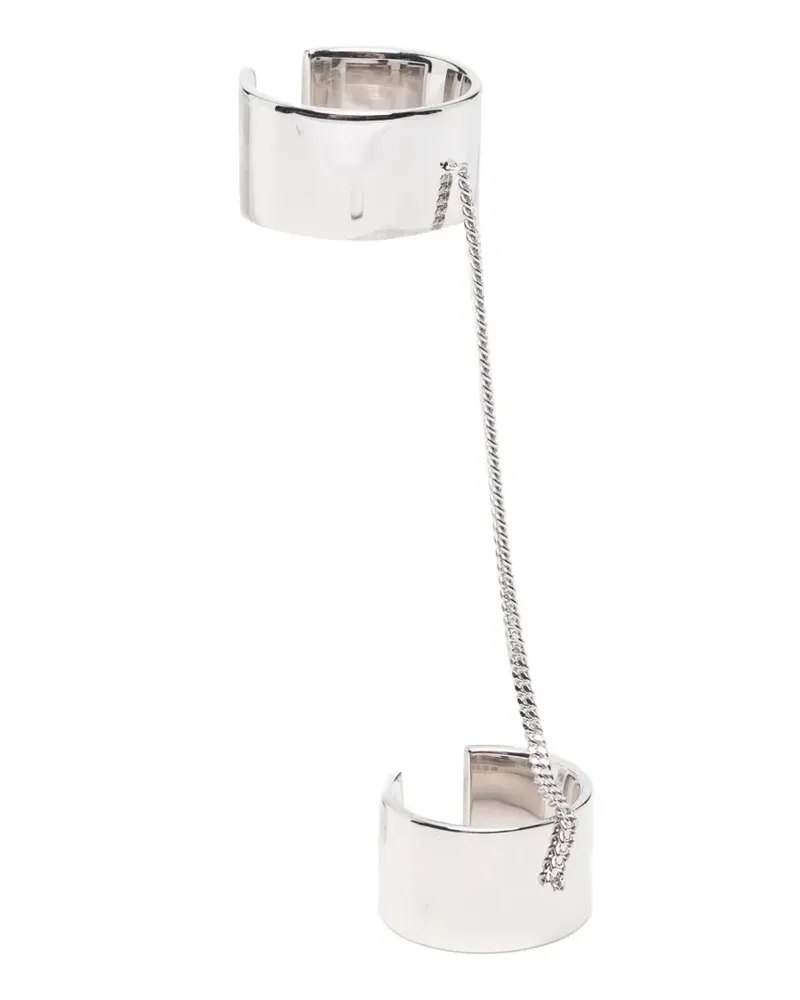 Tom Wood ID Double chain-link rings - Silber Silber