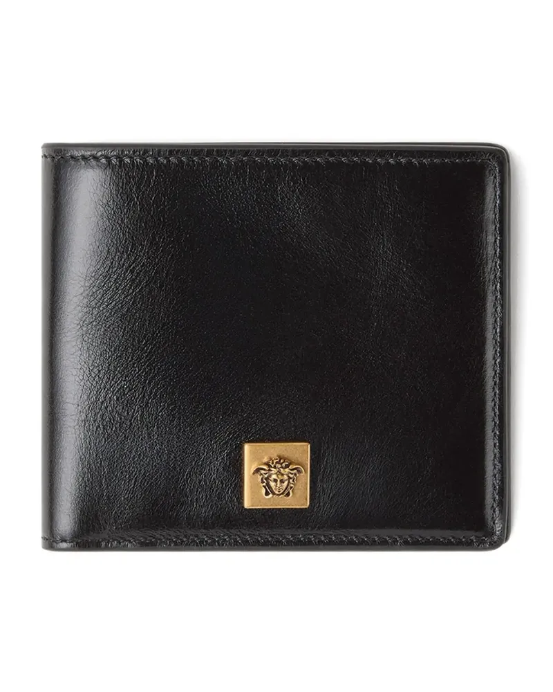 Versace Medusa-plaque leather bifold wallet - Schwarz Schwarz