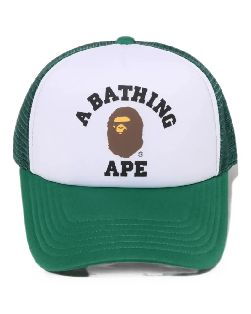 BAPE College Ape Baseballkappe mit Netzeinsatz - Grün Grün
