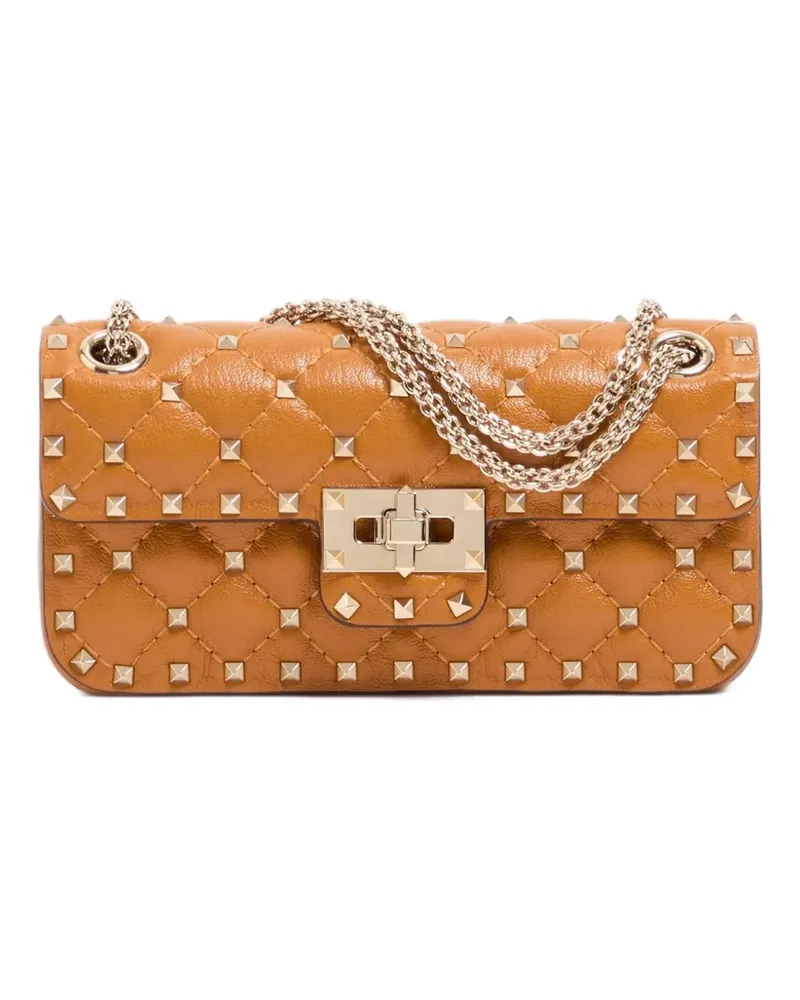 Valentino Garavani Kleine Rockstud Spike Schultertasche aus Ziegenleder - Braun Braun