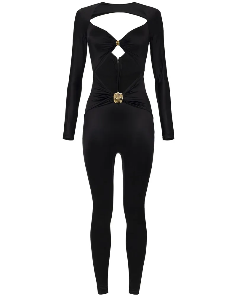 Elisabetta Franchi Jumpsuit mit langer Schleife - Schwarz Schwarz