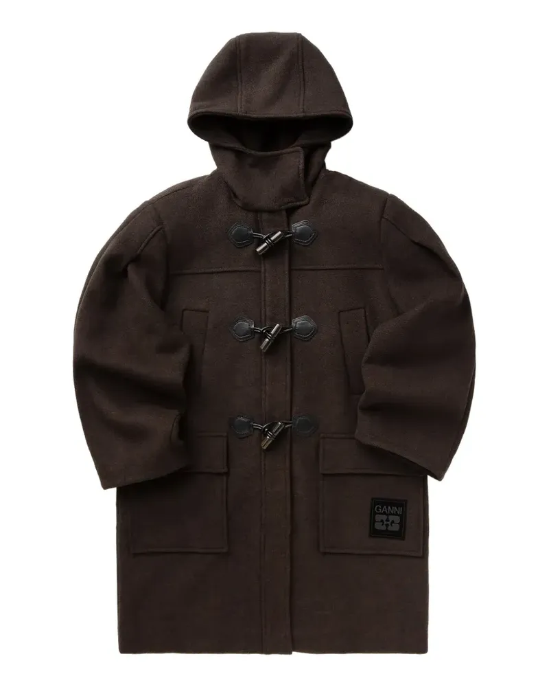 Ganni Klassischer Dufflecoat - Braun Braun