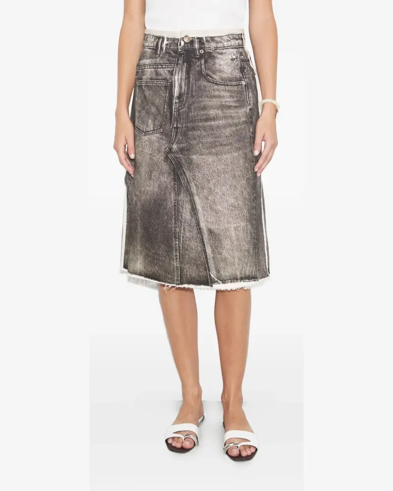 Tory Burch Ausgefranster Jeans-Midirock in A-Linie - Braun Braun