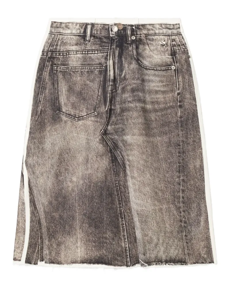 Tory Burch Ausgefranster Jeans-Midirock in A-Linie - Braun Braun