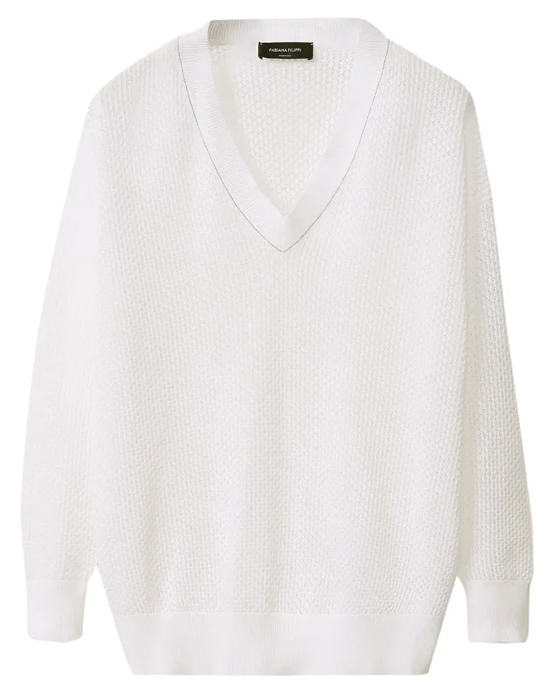 Fabiana Filippi Pullover mit Lochstrickmuster - Weiß Weiß