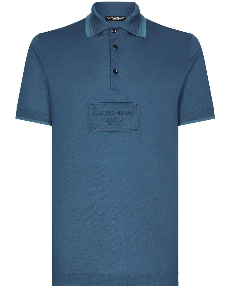 Dolce & Gabbana Poloshirt mit Logo-Stickerei - Blau Blau