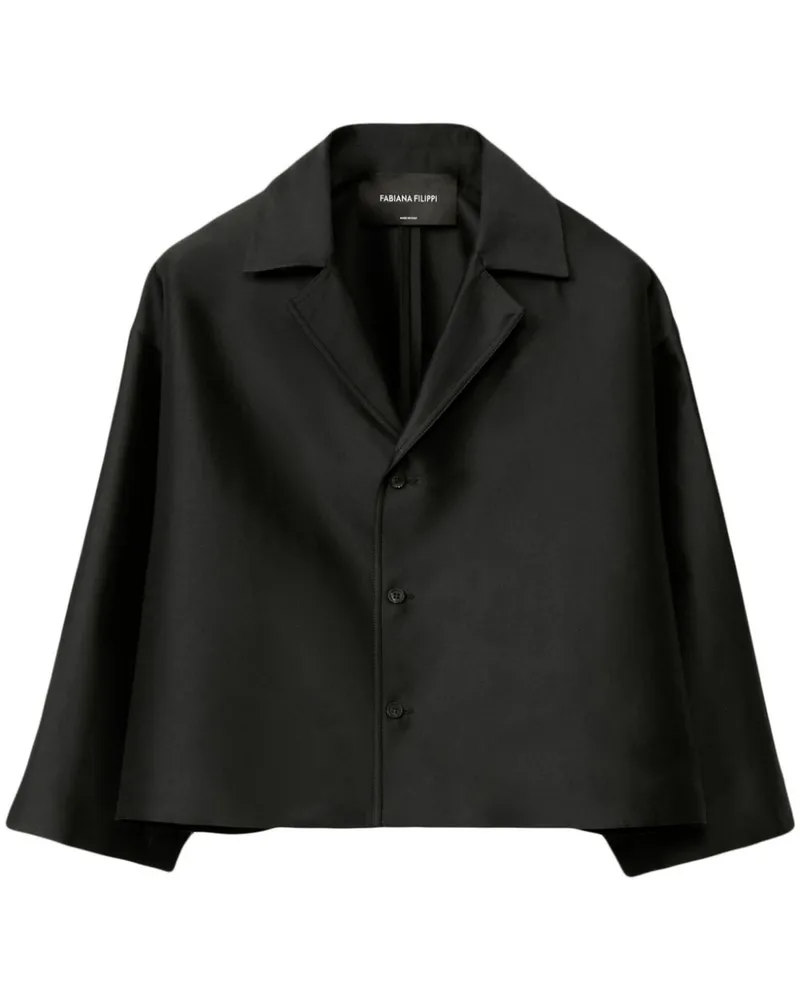 Fabiana Filippi Cropped-Jacke mit Rundhalsausschnitt - Schwarz Schwarz