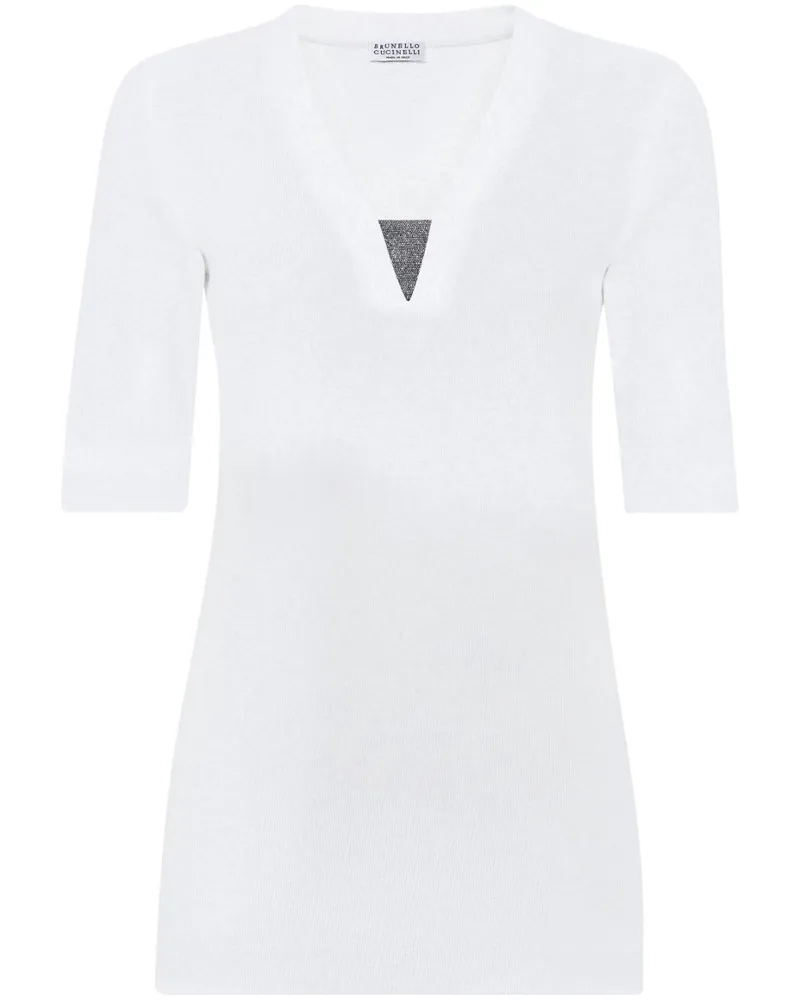 Brunello Cucinelli Monili T-Shirt - Weiß Weiß