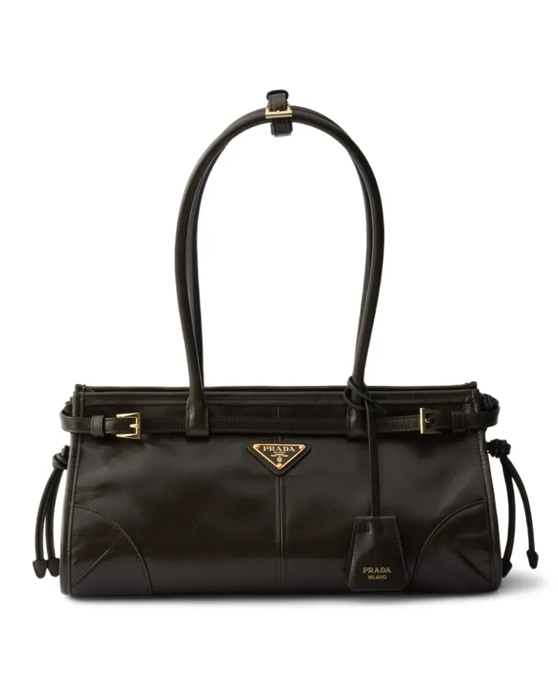 Prada Mittelgroße Bonnie Ledertasche - Braun Braun