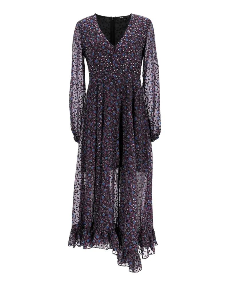 Maje asymmetric long-sleeve dress - Schwarz Schwarz