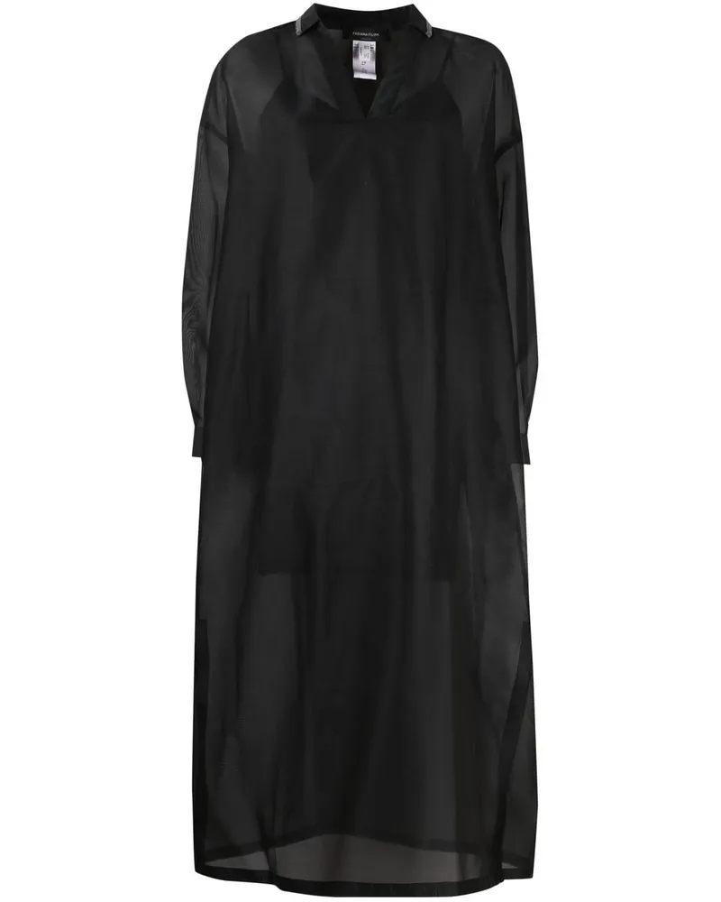 Fabiana Filippi Midikleid aus Seidengemisch - Schwarz Schwarz