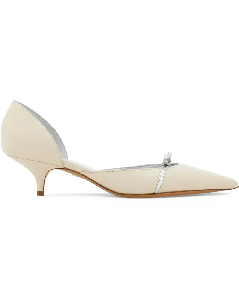 Ferragamo Kitten-Leg-Pumps mit spitzer Kappe - Nude Nude