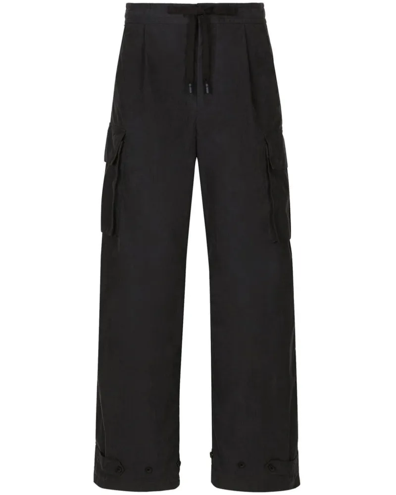 Dolce & Gabbana Gerade Cargohose mit Logo-Schild - Blau Blau