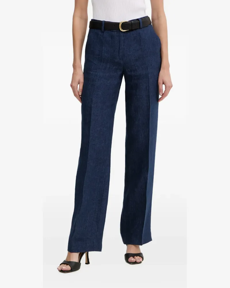 Luisa Spagnoli straight-leg pressed-crease trousers - Blau Blau