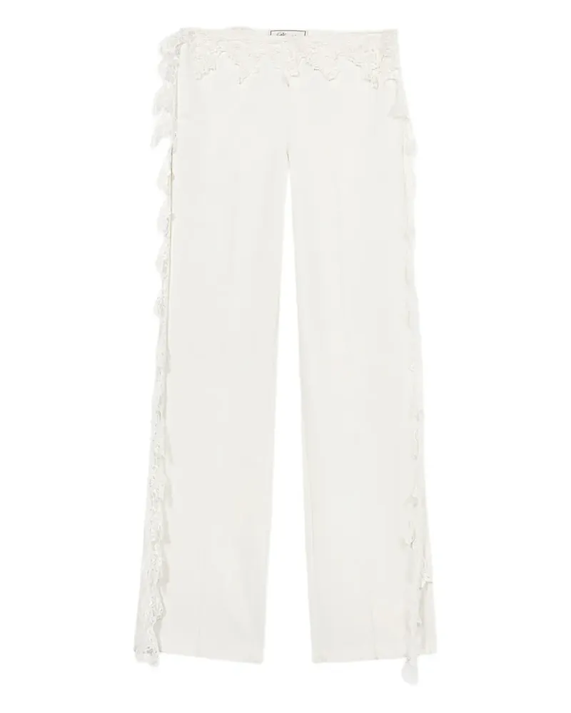 Blumarine Hose mit Spitzendetail - Weiß Weiß