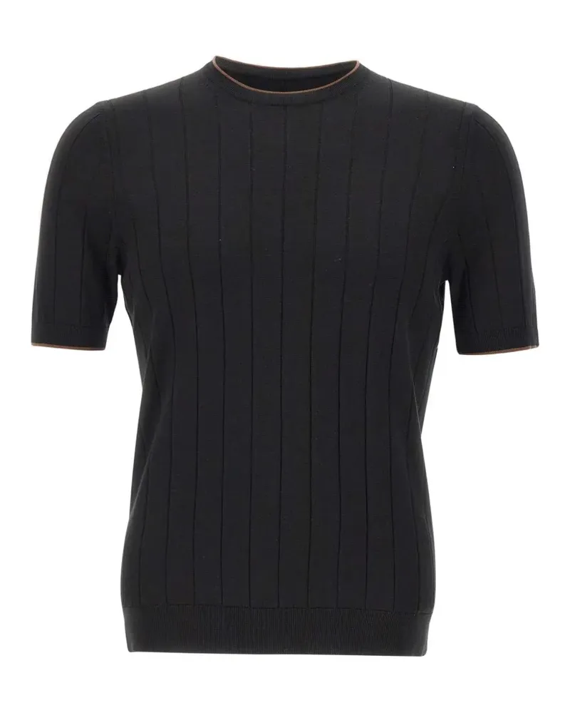 Gran Sasso Gestricktes T-Shirt - Schwarz Schwarz