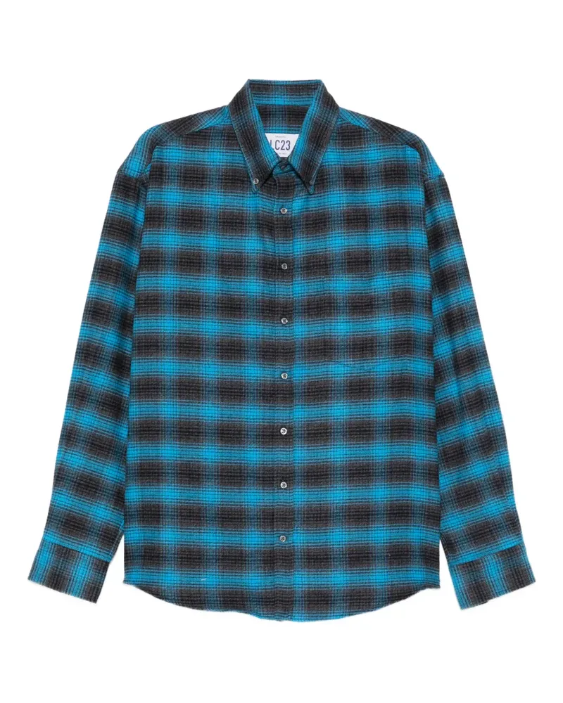 LC23 plaid-pattern buttoned shirt - Blau Blau