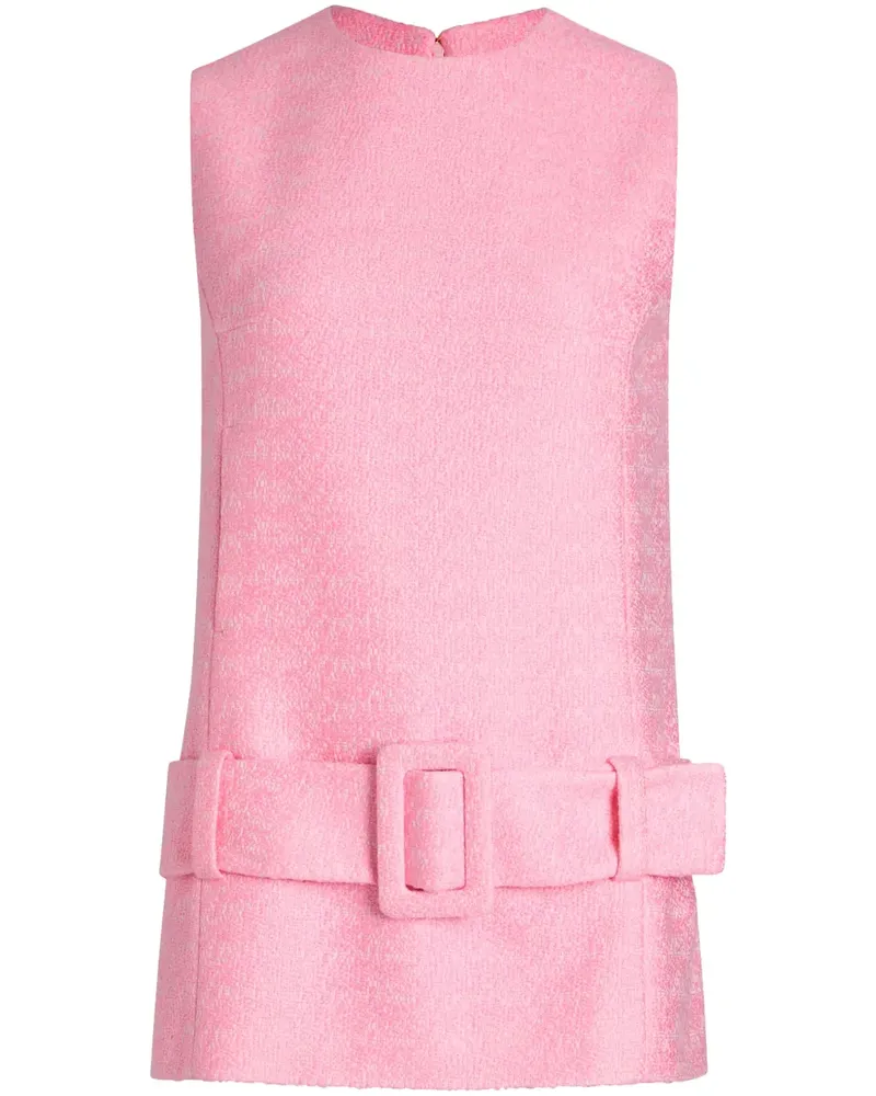 Patou Tweed-Minikleid mit Gürtel - Rosa Rosa