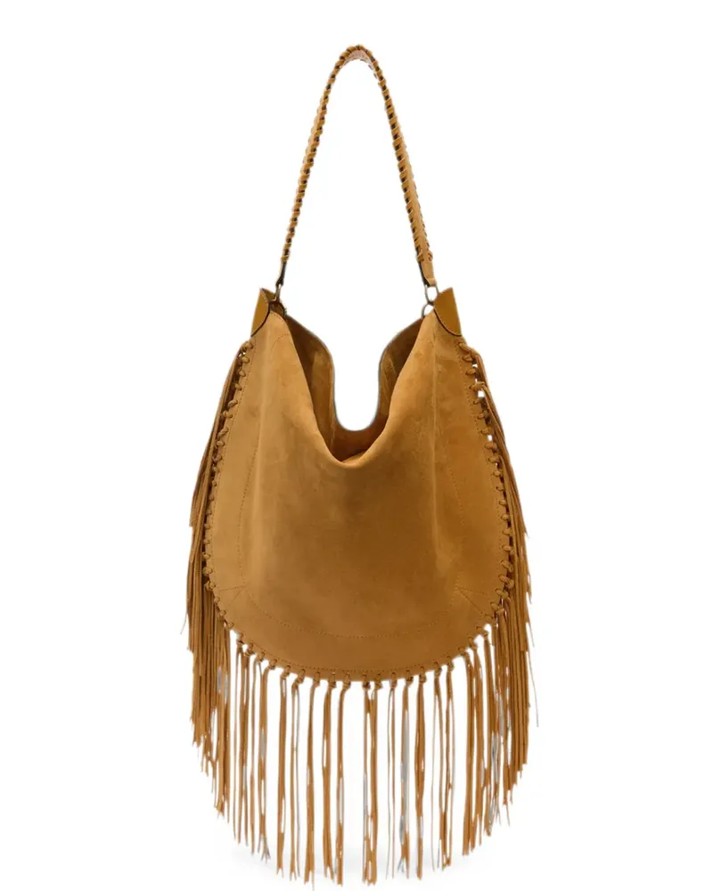 Isabel Marant fringe-trim whipstitch shoulder bag - Nude Nude
