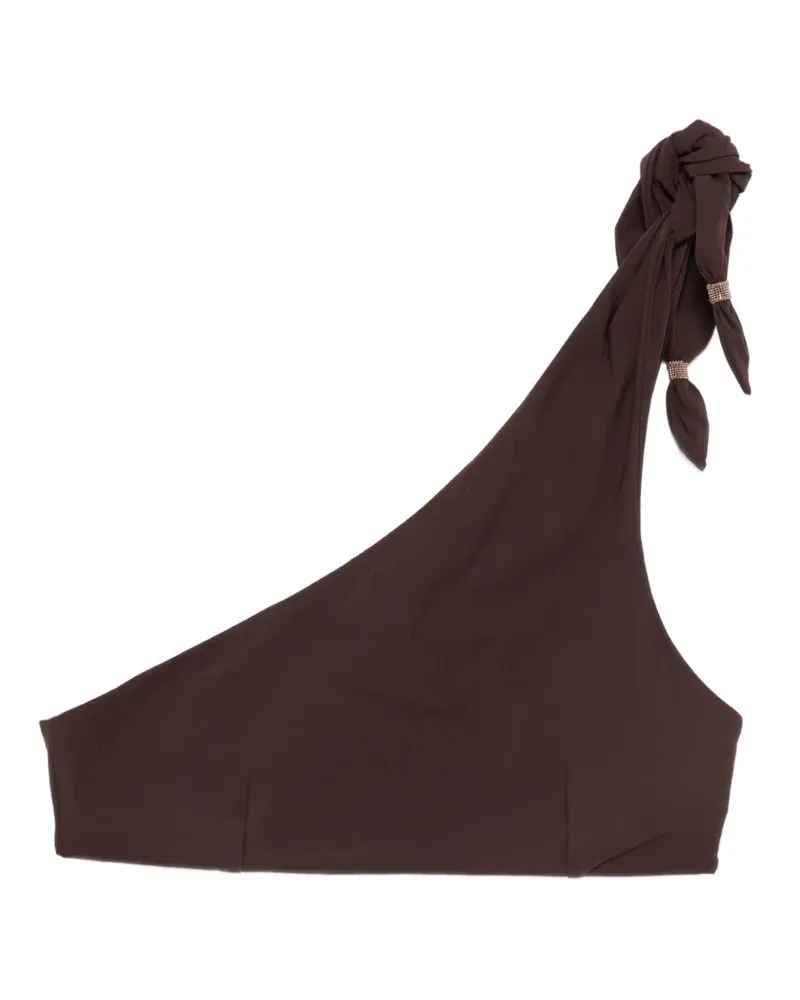 Brunello Cucinelli knot one-shoulder bikini top - Braun Braun