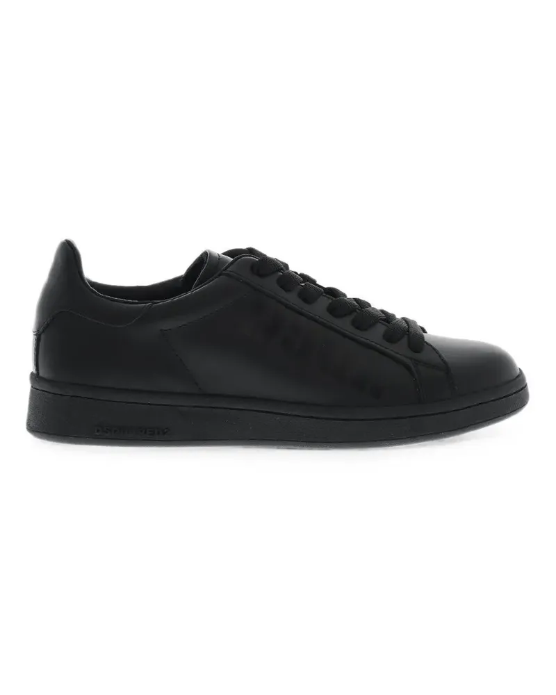 Dsquared2 logo-print leather sneakers - Schwarz Schwarz