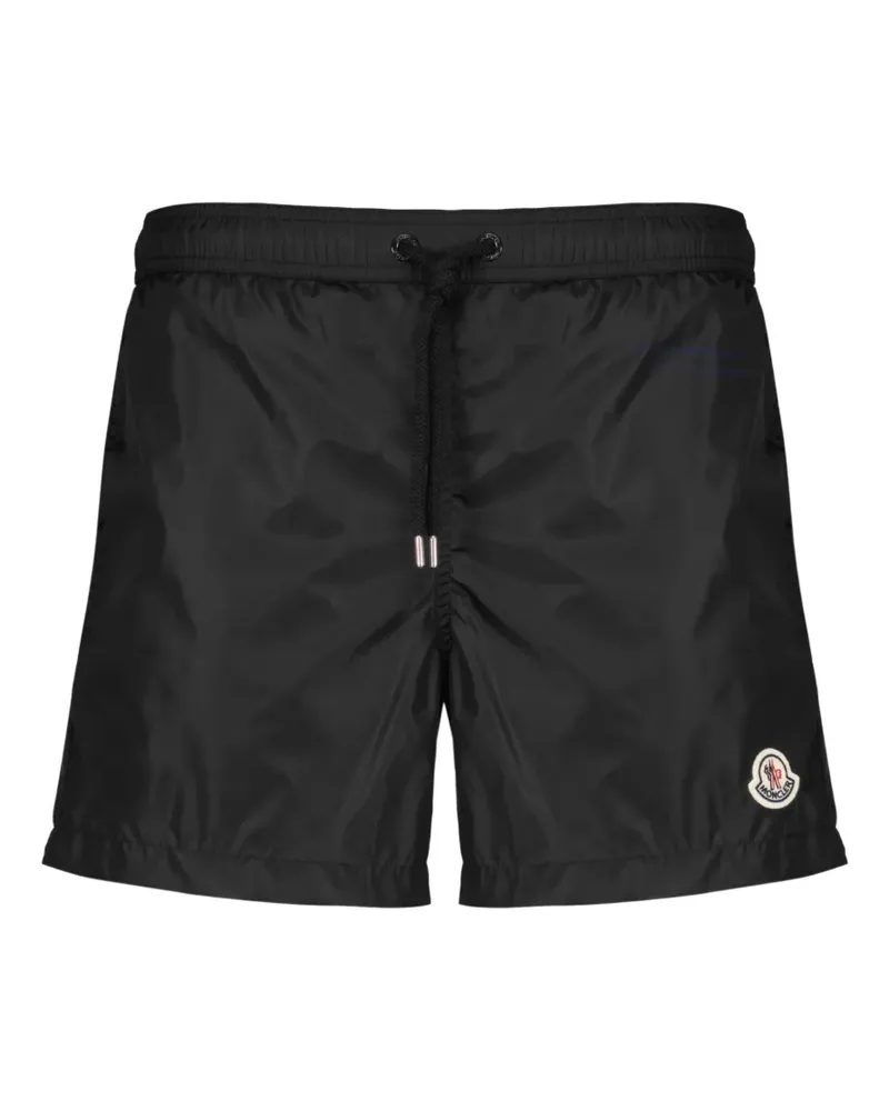 Moncler logo-patch drawstring swim shorts - Schwarz Schwarz