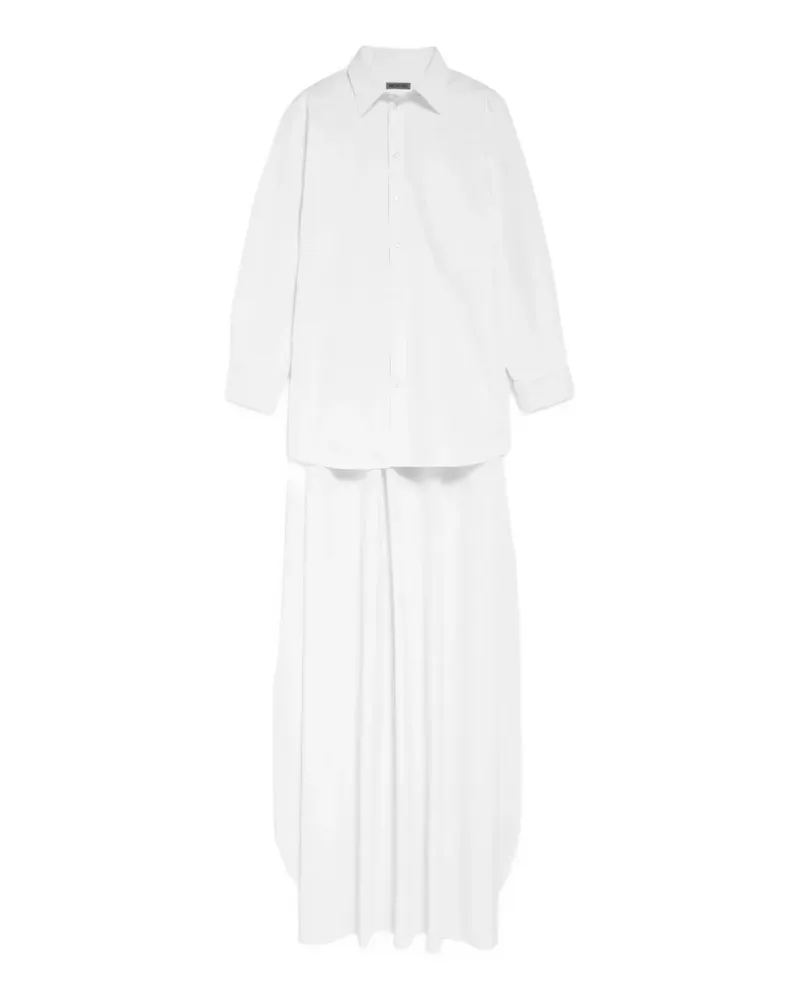 Balenciaga Train high-low poplin shirt - Weiß Weiß