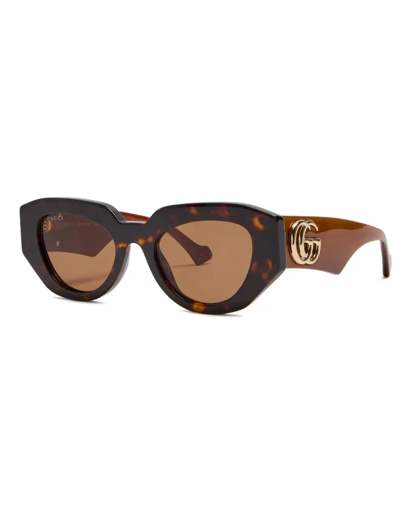 Gucci Sonnenbrille mit Logo - Braun Braun