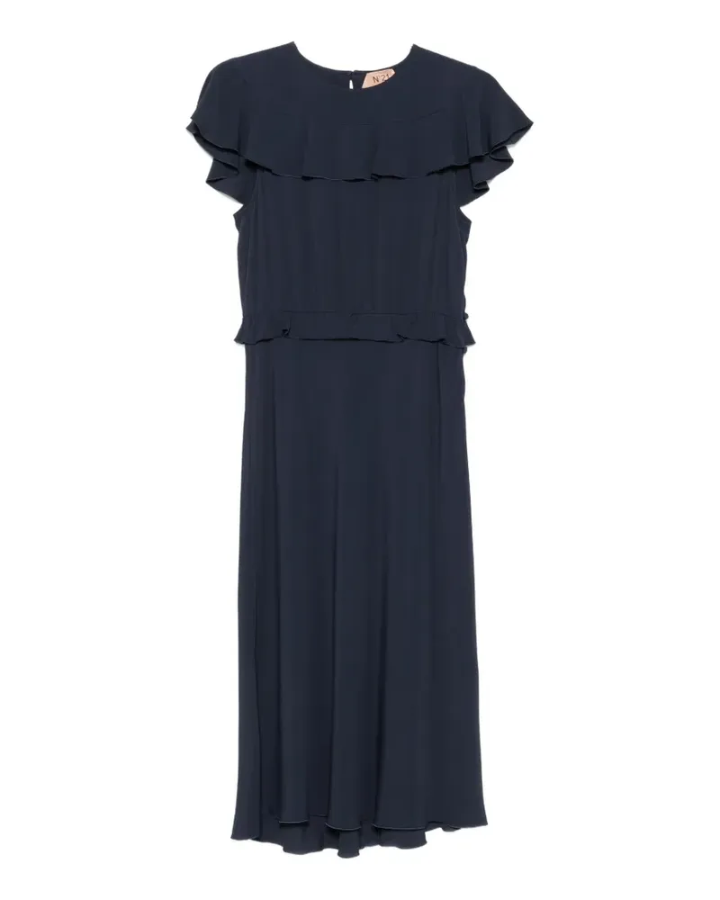 N° 21 ruffled-trim midi dress - Blau Blau
