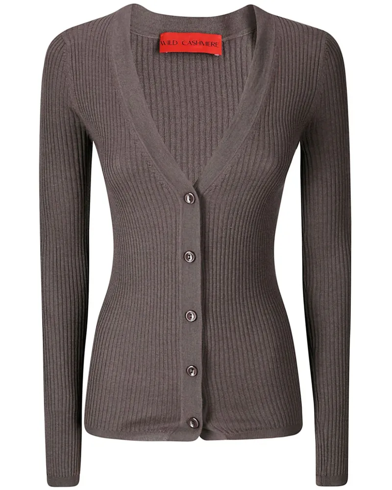 Wild Cashmere Cardigan mit V-Ausschnitt - Grau Grau