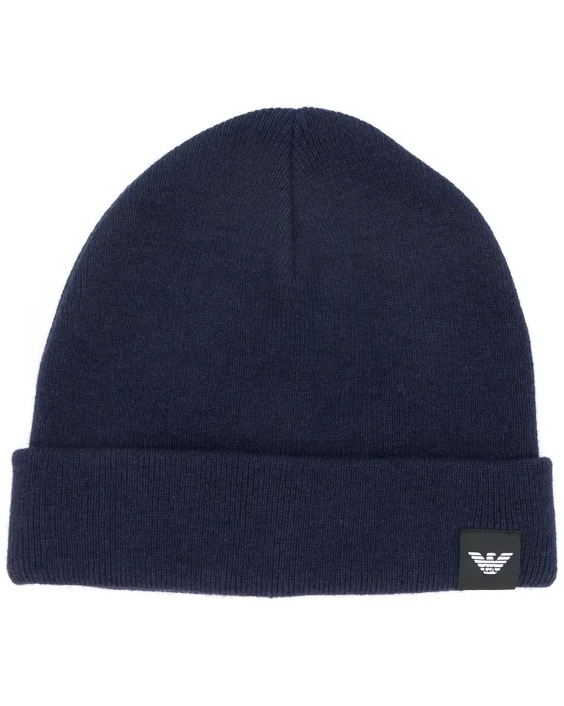 Emporio Armani Mütze mit Logo-Patch - Blau Blau