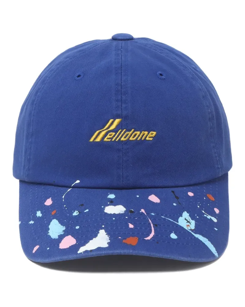 WE 11 DONE Farbklecks-Baseballkappe mit Logo-Stickerei - Blau Blau