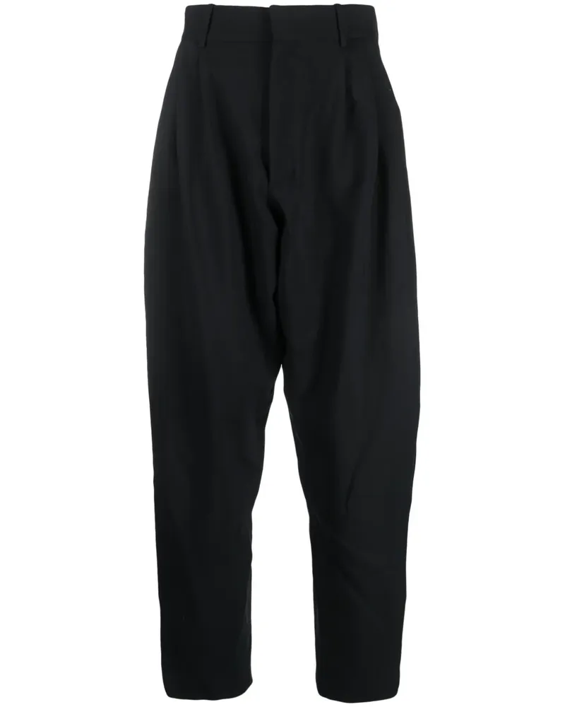 QUIRA Tapered-Hose mit Faltendetail - Schwarz Schwarz