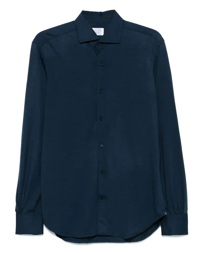 MAZZARELLI Hemd aus Schurwolle - Blau Blau